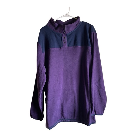 Avenue Women’s Size 18 Purple & Blue Color Block Polar Fleece Pullover - Picture 5 of 15